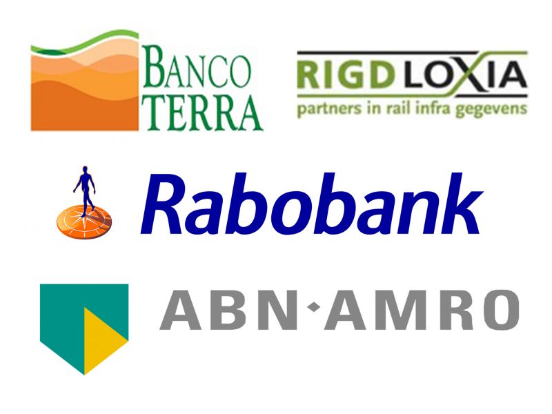 Logos of Banco Terra, Rigd Loxia, Rabobank and ABN AMRO